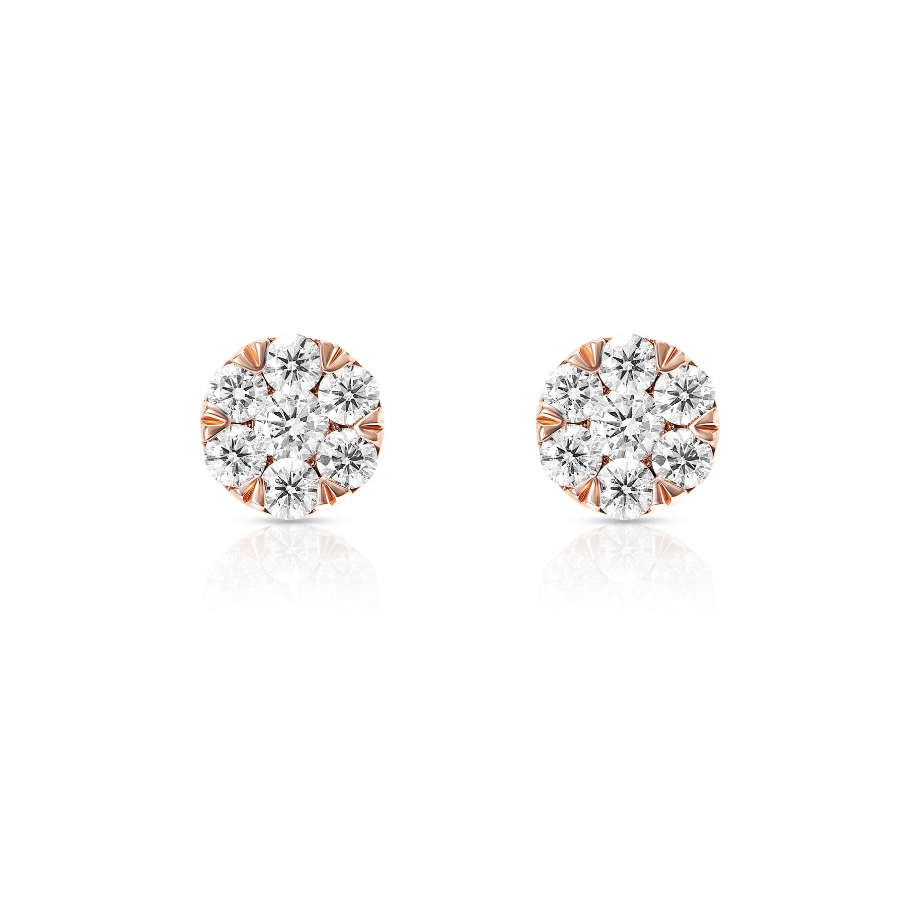 ROUND DIAMOND CLUSTER EARRINGS