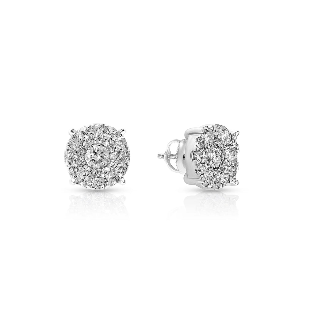 ROUND DIAMOND CLUSTER EARRINGS