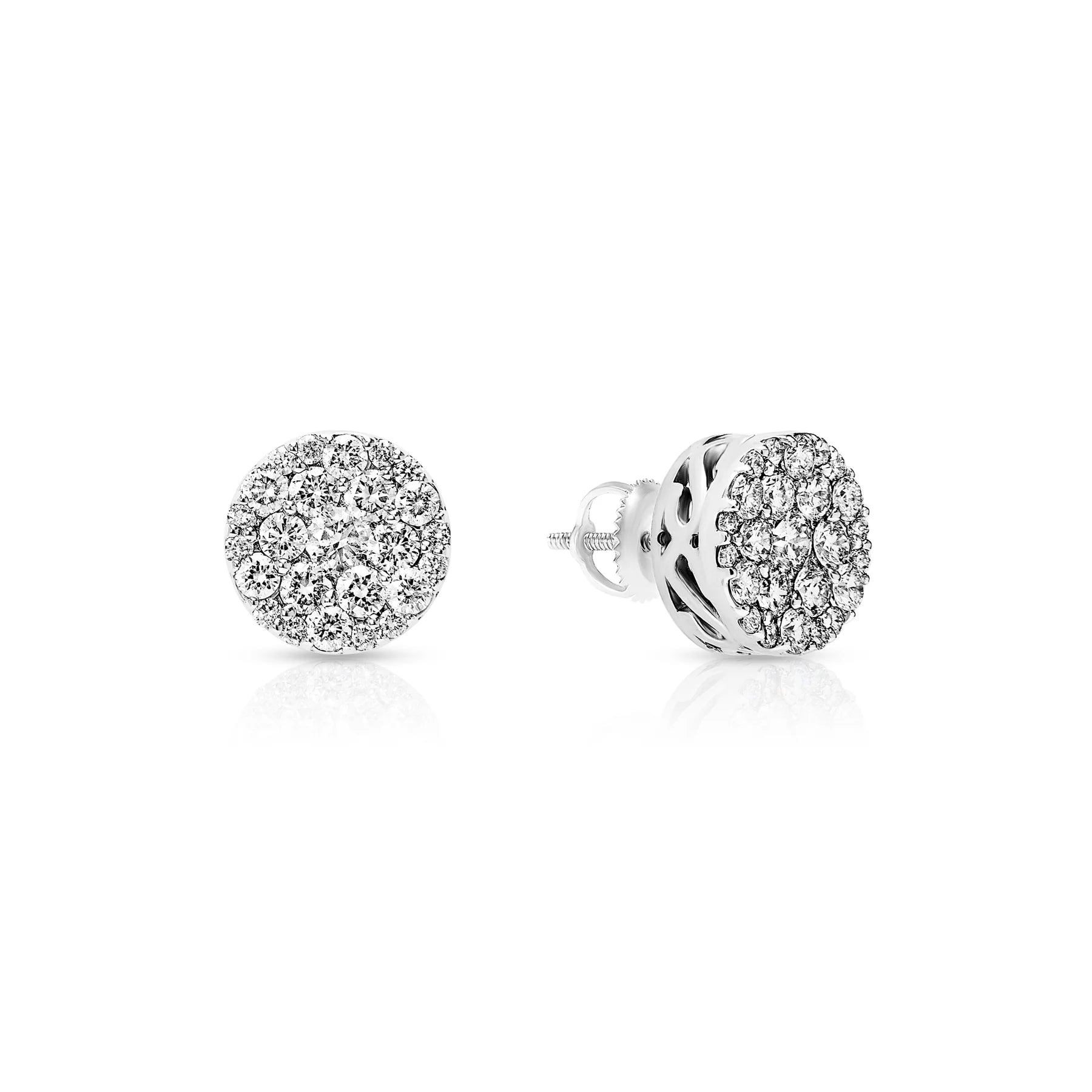 ROUND DIAMOND CLUSTER EARRINGS