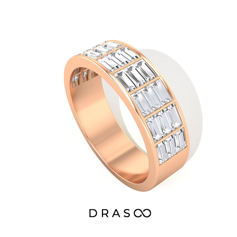 1.75 CT Wide 3 Row Eternity Moissanite Band