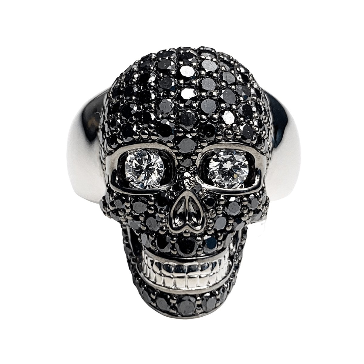 GOLD SKULL RING – 3.5CT BLACK DIAMOND