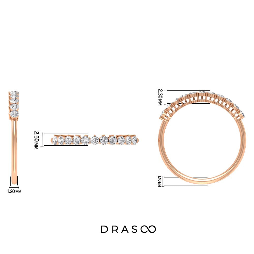 1/2 CT Diamond Stackable Enhancer Ring in Prong Setting