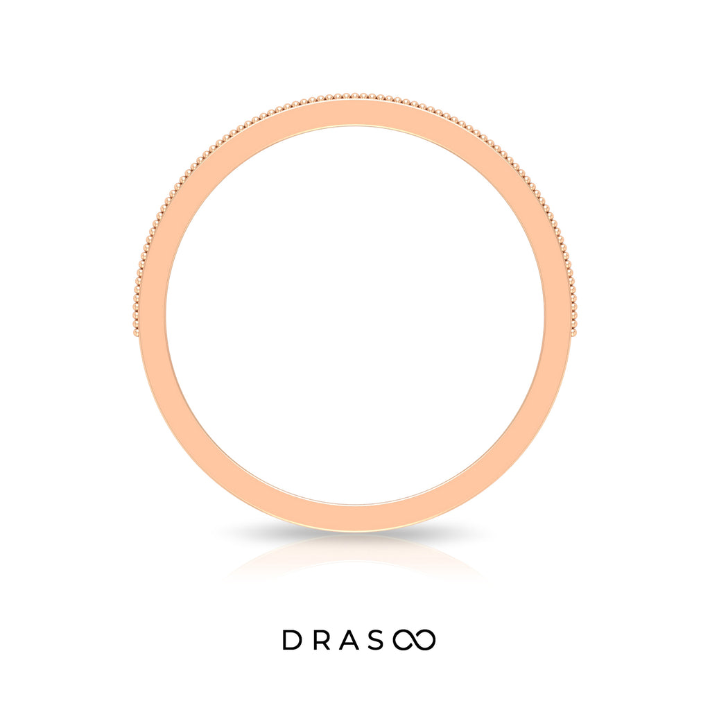 1/2 CT Moissanite East West Band Ring with Milgrain Details