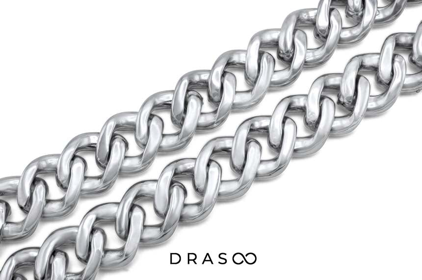 14K White Gold Cuban Chain Choker 8mm 14Ctw