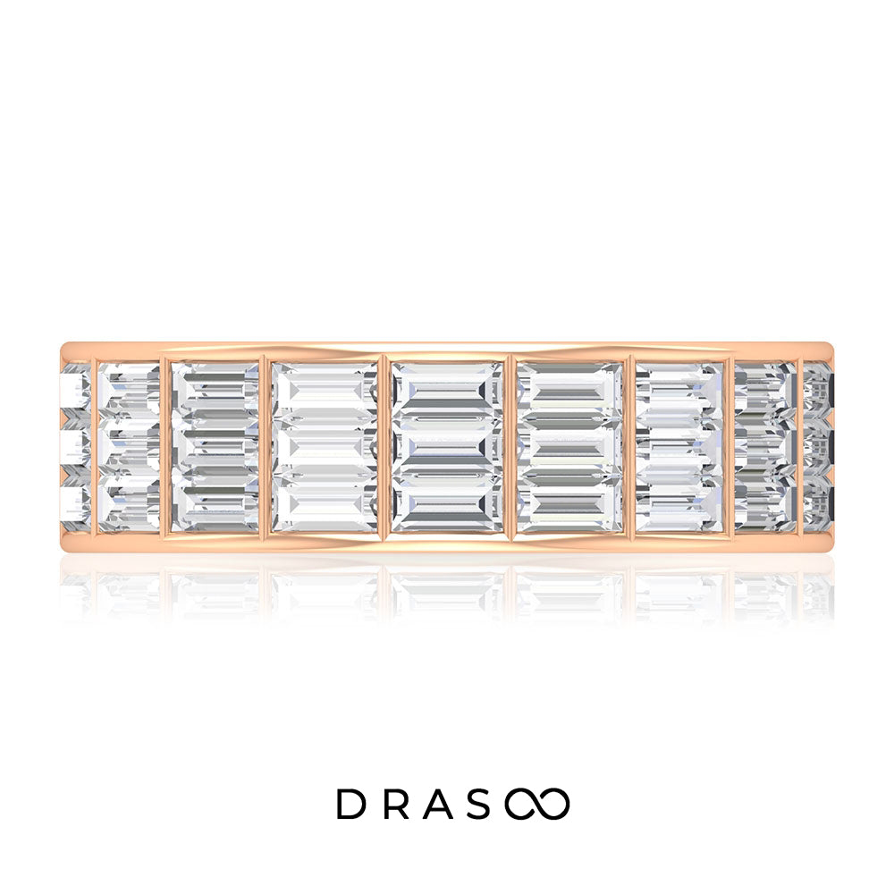 1.75 CT Wide 3 Row Eternity Moissanite Band