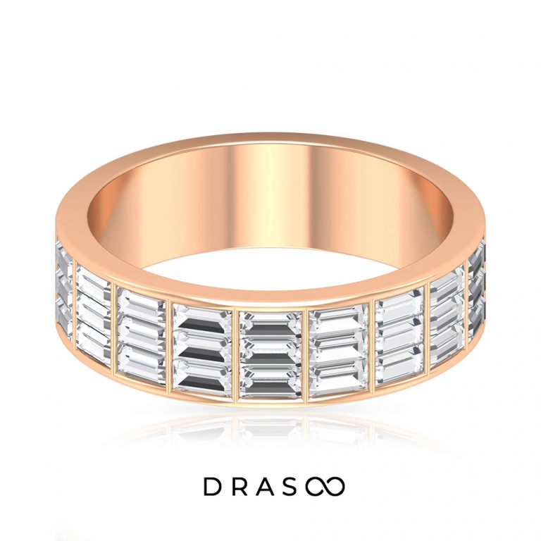 1.75 CT Wide 3 Row Eternity Moissanite Band