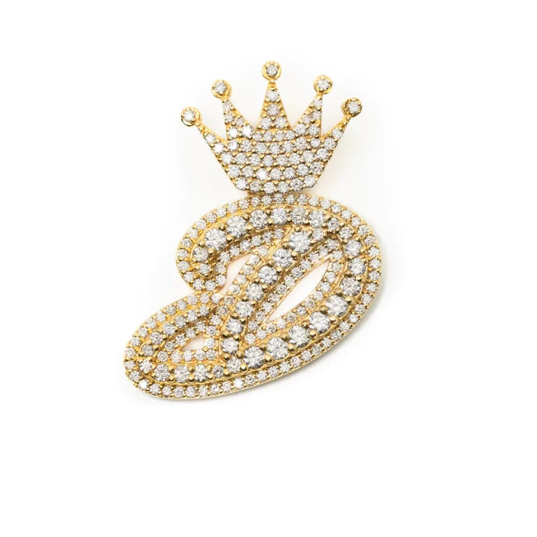 Initial Letter (A-Z) Pendants With Crown