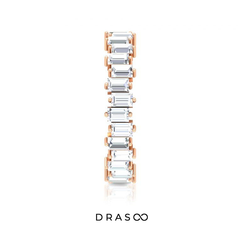 3.25 CT Baguette Shape Moissanite Uneven Eternity Ring For Women