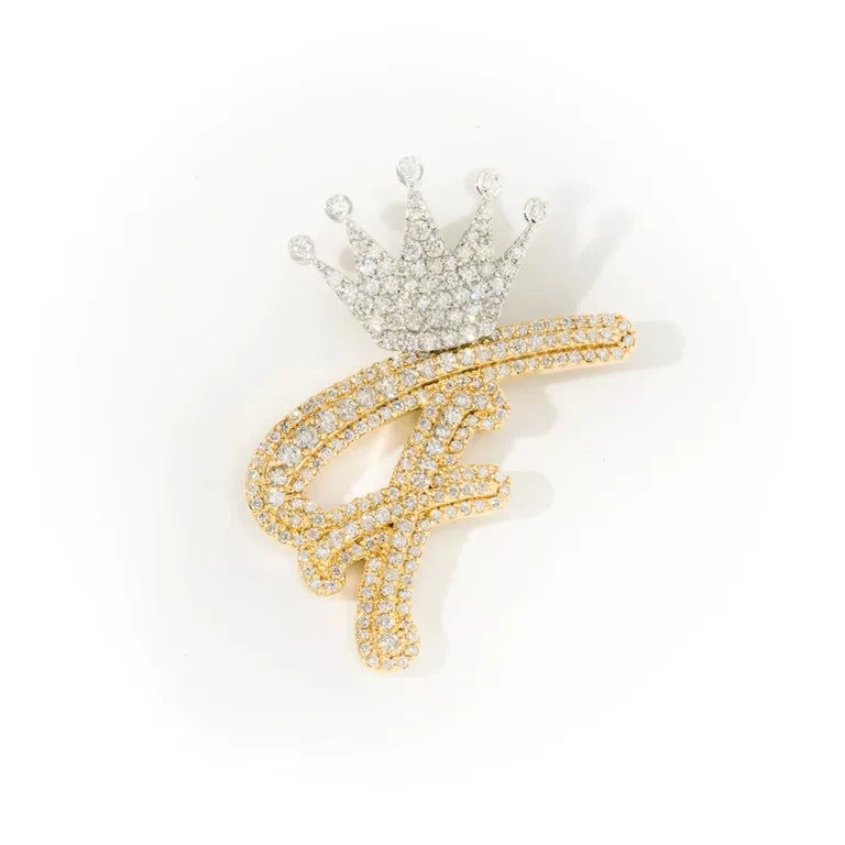Initial Letter (A-Z) Pendants With Crown