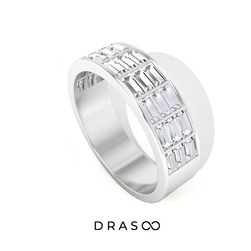 1.75 CT Wide 3 Row Eternity Moissanite Band