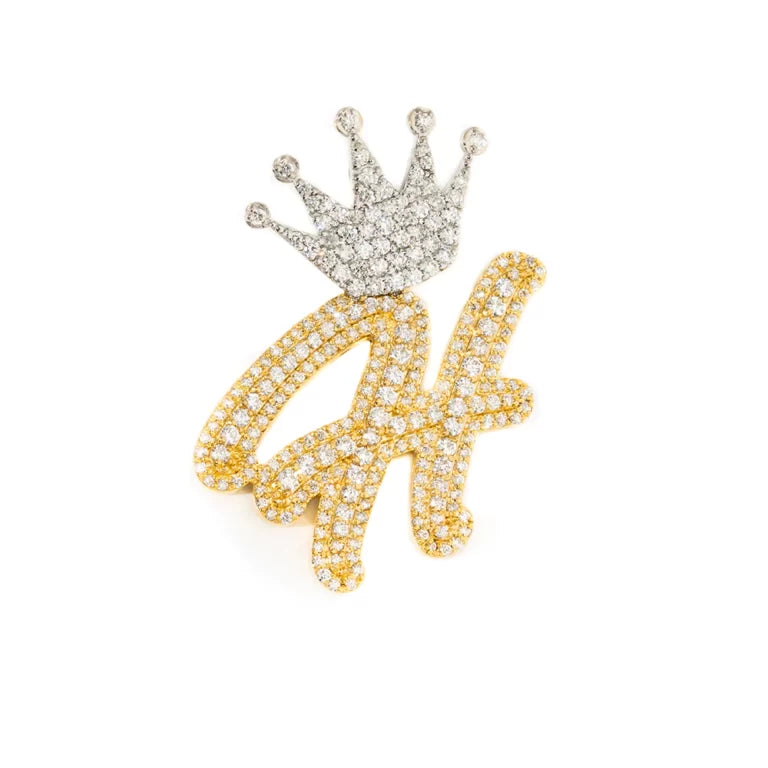 Initial Letter (A-Z) Pendants With Crown