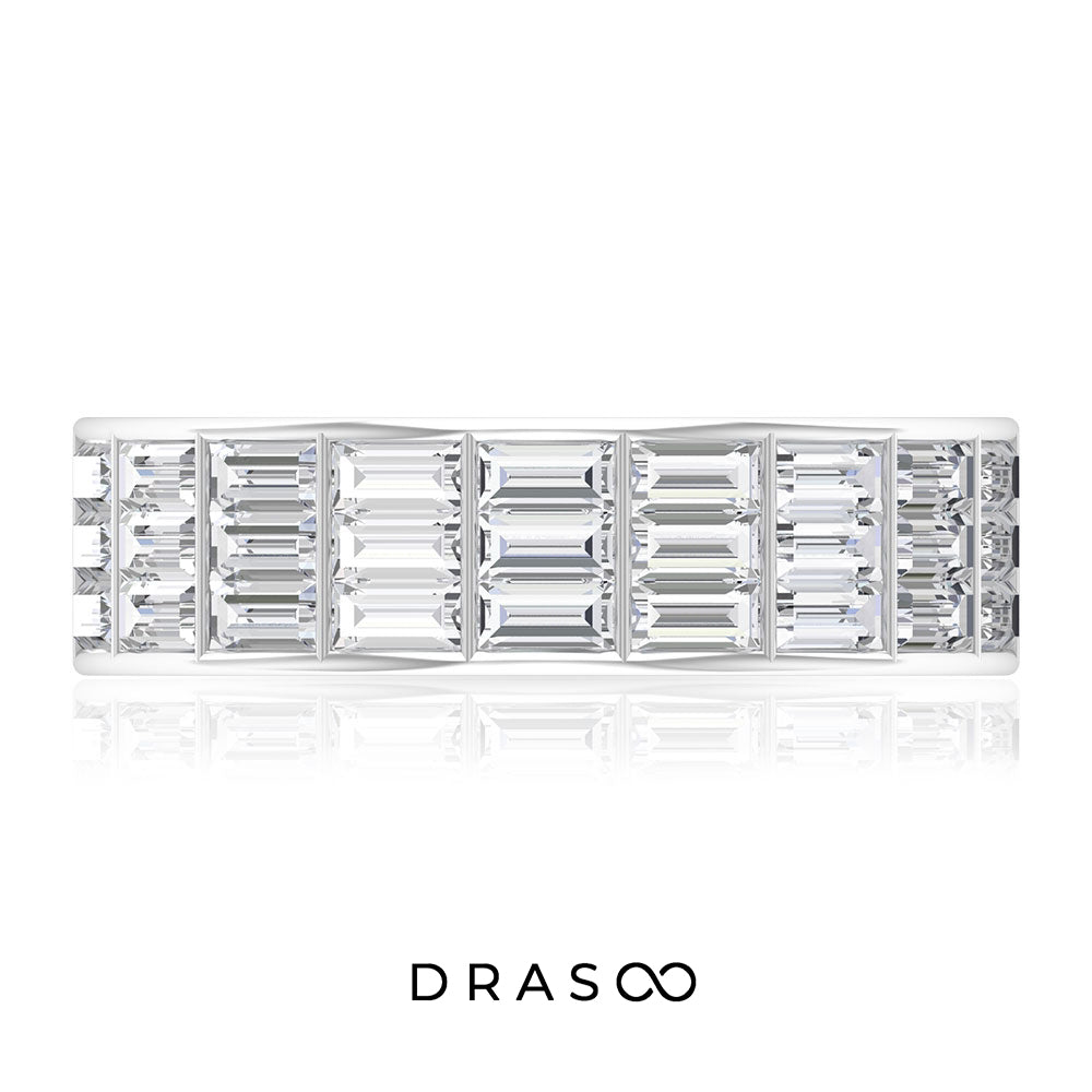 1.75 CT Wide 3 Row Eternity Moissanite Band