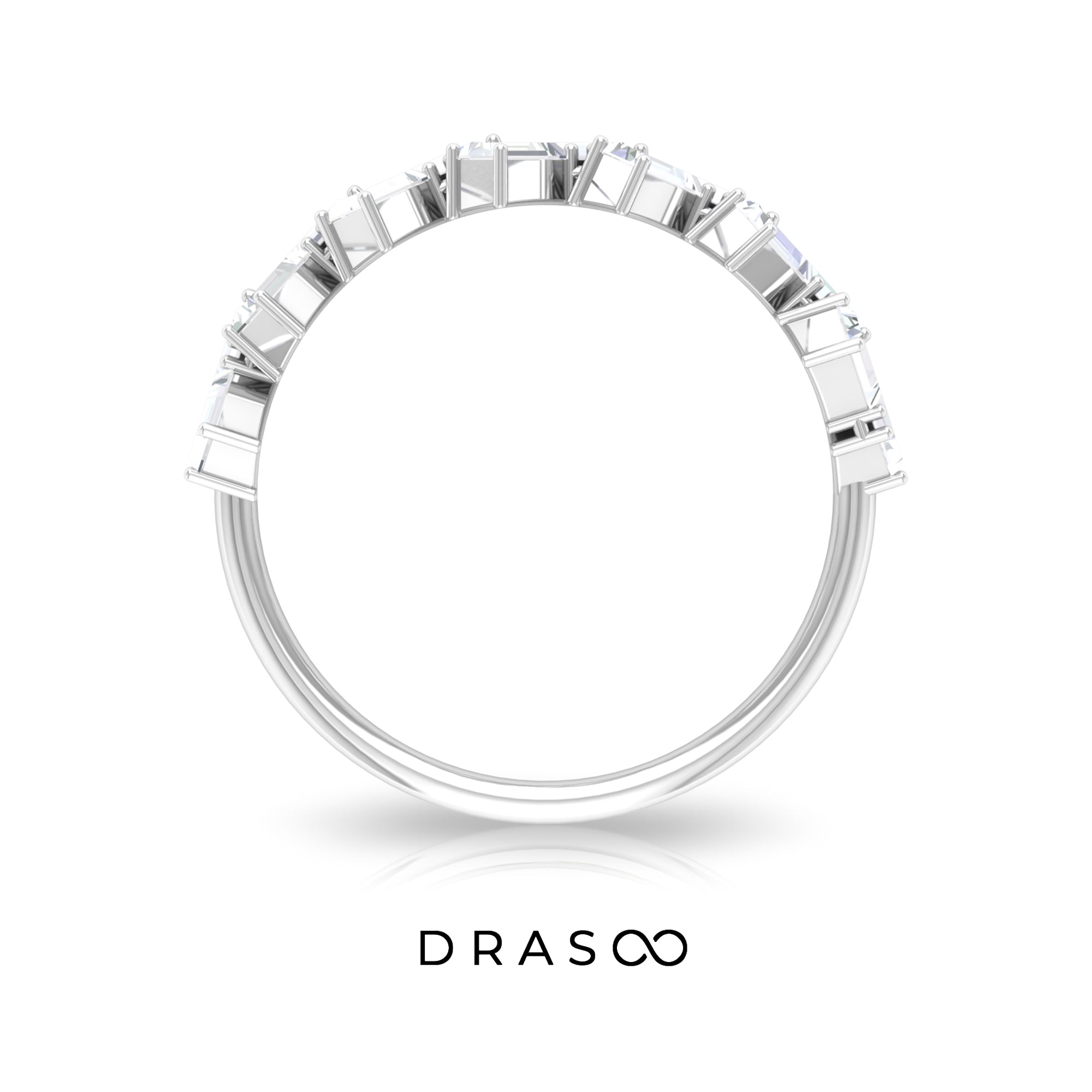 1.50 CT Baguette Cut Moissanite Braided Half Eternity Ring