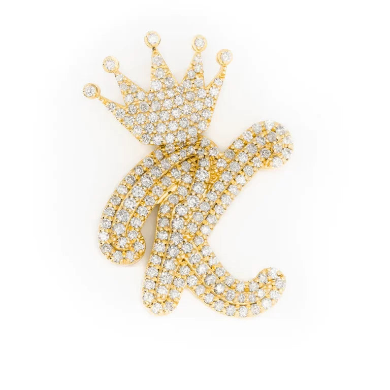 Initial Letter (A-Z) Pendants With Crown