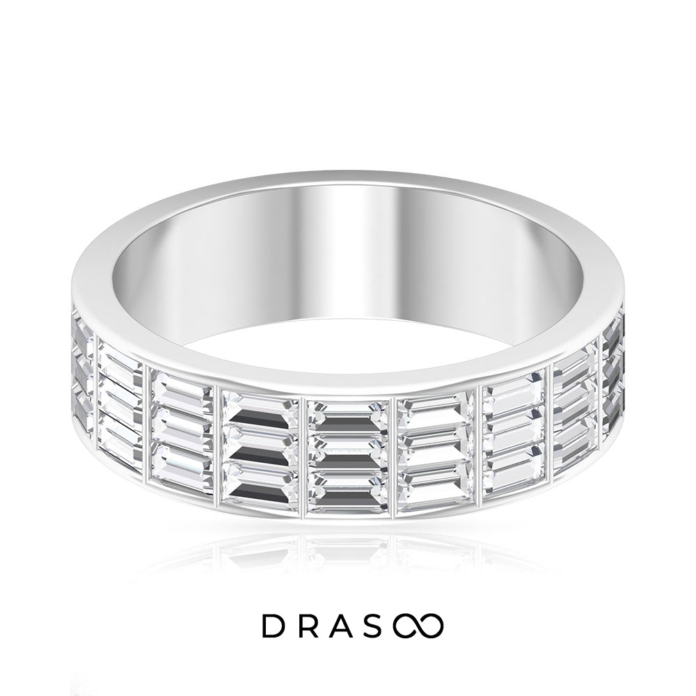 1.75 CT Wide 3 Row Eternity Moissanite Band