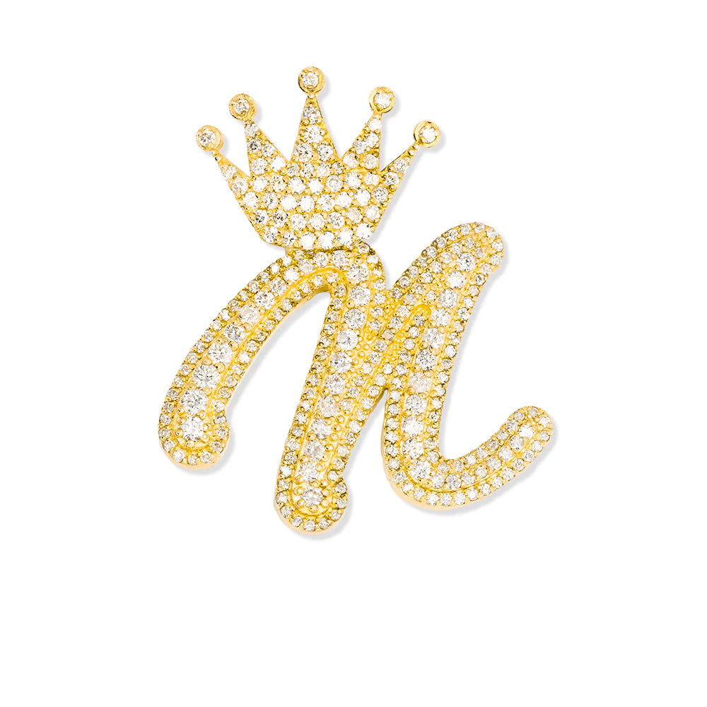 Initial Letter (A-Z) Pendants With Crown