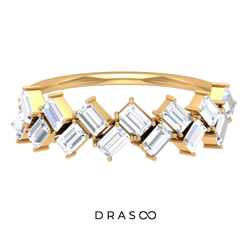 1.50 CT Baguette Cut Moissanite Braided Half Eternity Ring