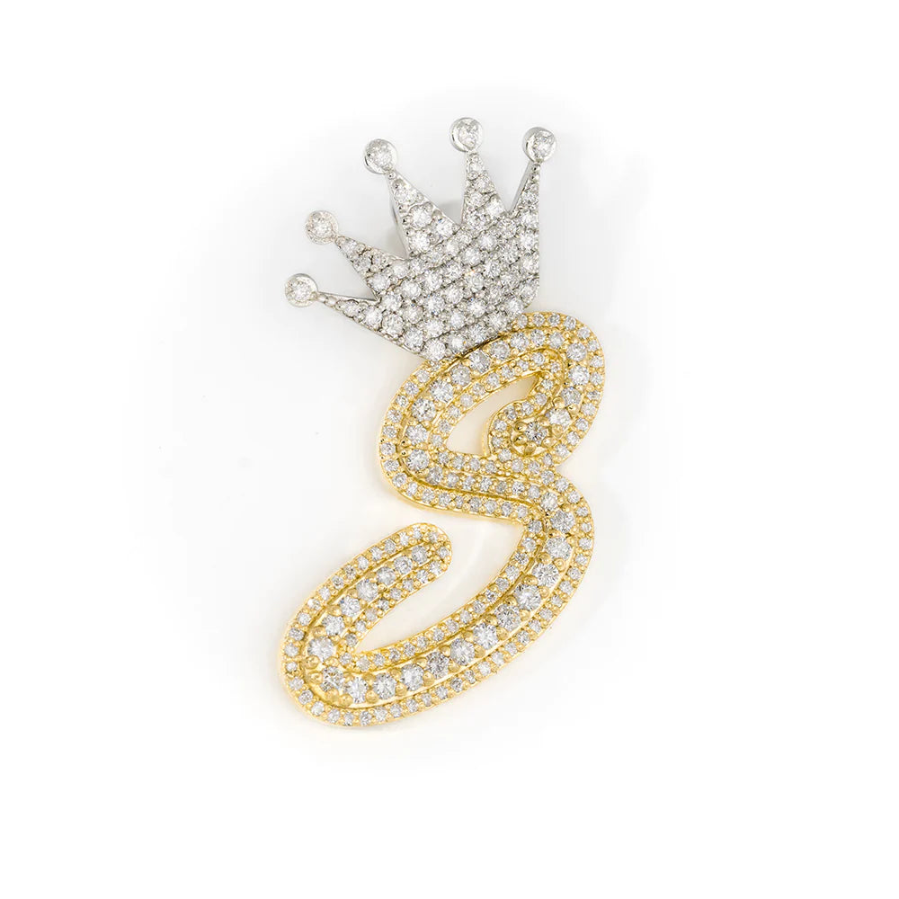 Initial Letter (A-Z) Pendants With Crown