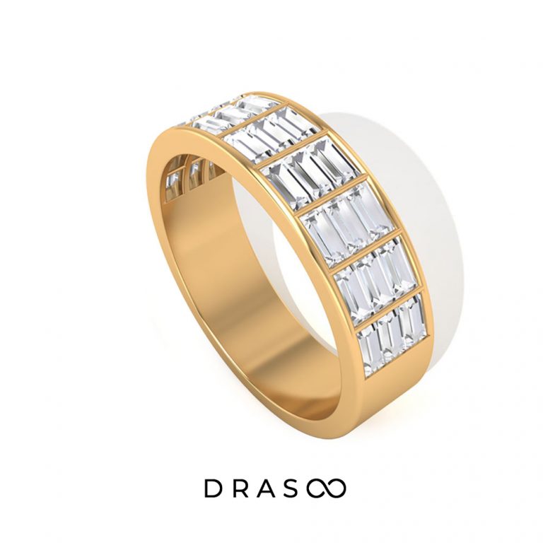 1.75 CT Wide 3 Row Eternity Moissanite Band