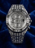Audemars Piguet – Royal Oak Offshore 42 mm – Full Custom 18k White Gold set with VVS/VS Baguette Diamonds