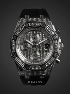 Audemars Piguet – Royal Oak Offshore 42 mm – Full Custom 18k White Gold set with VVS/VS Baguette Diamonds – Black Rubber Strap