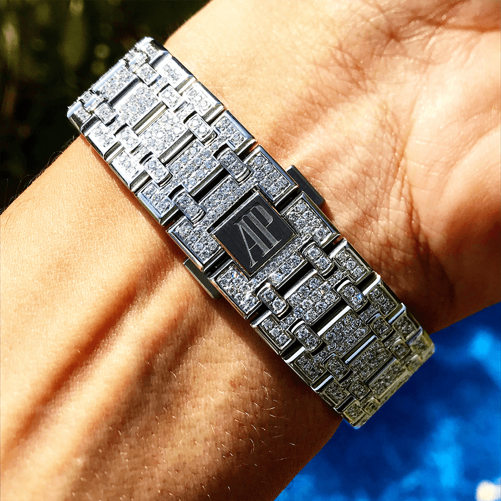 AUDEMARS PIGUET – ROYAL OAK 41 – STEEL – CUSTOM DIAMOND SET (FULL)