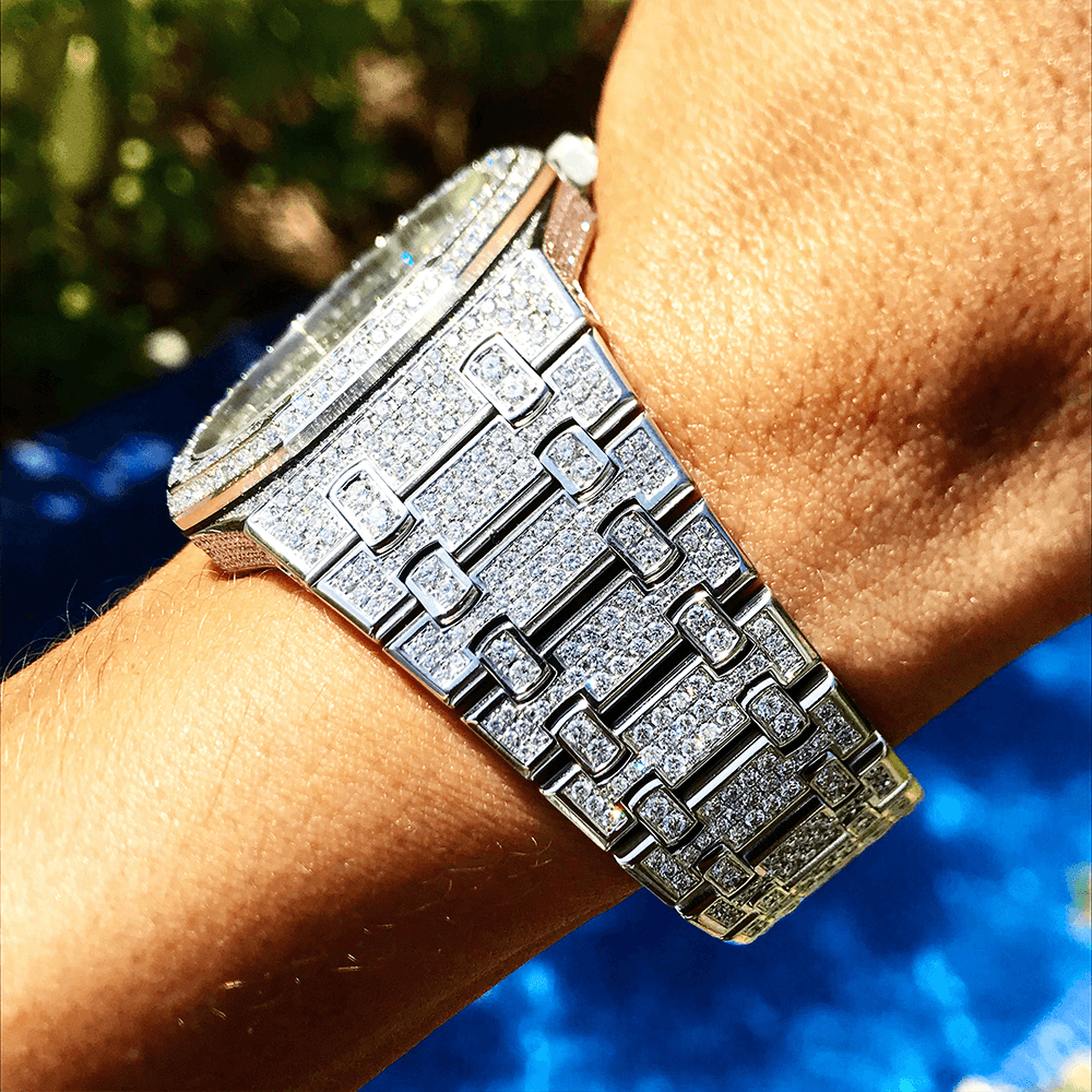 AUDEMARS PIGUET – ROYAL OAK 41 – STEEL – CUSTOM DIAMOND SET (FULL)