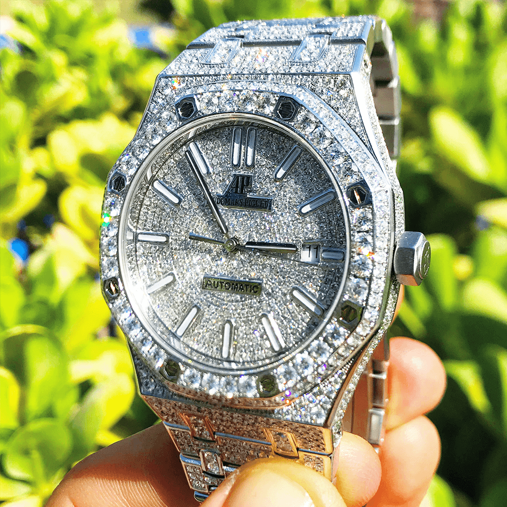 AUDEMARS PIGUET – ROYAL OAK 41 – STEEL – CUSTOM DIAMOND SET (FULL)