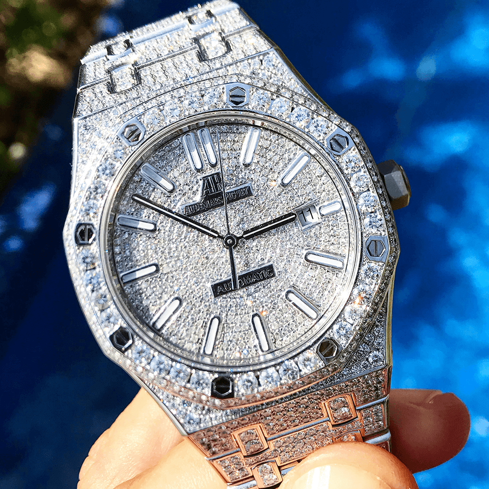 AUDEMARS PIGUET – ROYAL OAK 41 – STEEL – CUSTOM DIAMOND SET (FULL)