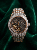 Audemars Piguet – Royal Oak Skeleton 41mm – Full Custom 18k Rose Gold set with VVS/VS Baguette Diamonds
