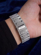 Cartier Santos Large – Steel – Fully Custom Diamond-Set with Roman Numerals & Blue Swords