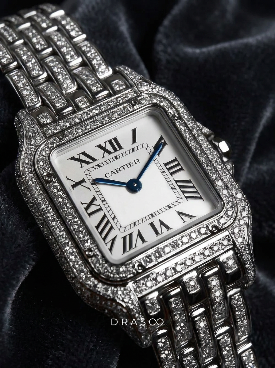 Cartier Panthère Medium – Steel – Quartz Movement – Custom Diamond-Set