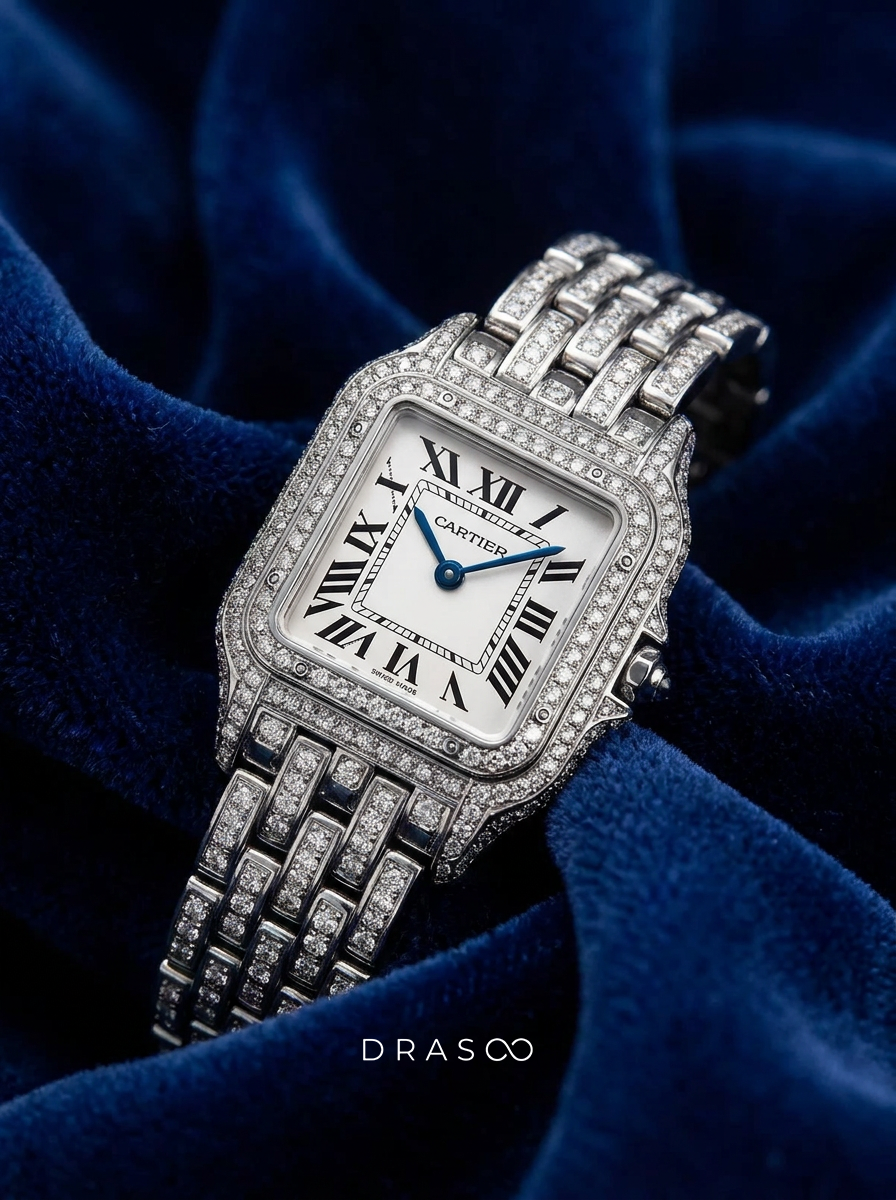 Cartier Panthère Medium – Steel – Quartz Movement – Custom Diamond-Set
