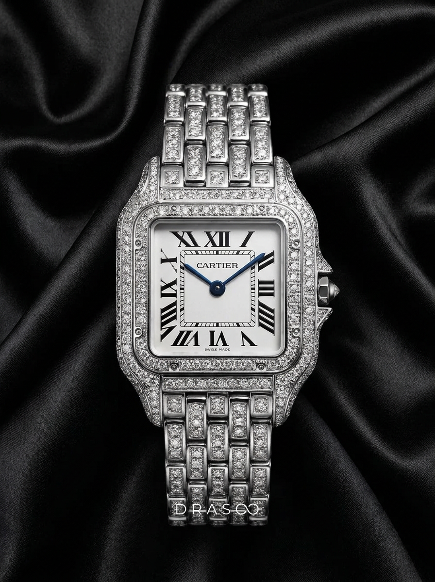 Cartier Panthère Medium – Steel – Quartz Movement – Custom Diamond-Set