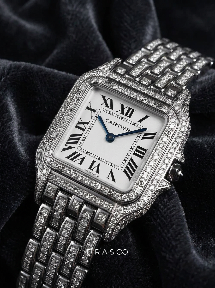 Cartier Panthère Medium – Steel – Quartz Movement – Custom Diamond-Set