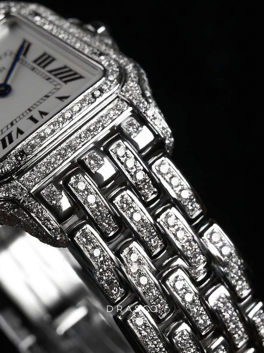 Cartier Panthère Medium – Steel – Quartz Movement – Custom Diamond-Set