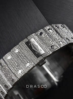 Cartier Santos Large – Fully Custom Diamond-Set with Arabic Dial – Blue Swords