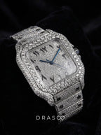 Cartier Santos Large – Fully Custom Diamond-Set with Arabic Dial – Blue Swords