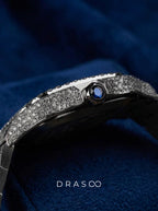 Cartier Santos Large – Fully Custom Diamond-Set with Arabic Dial – Blue Swords