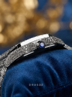 Cartier Santos Rainbow Skeleton – Steel – Custom Pavé Diamond-Set (VVS) – Blue-Steel Swords