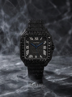 Cartier Santos Large – Custom Black Diamond PVD – Black Diamond Dial with Blue Swords