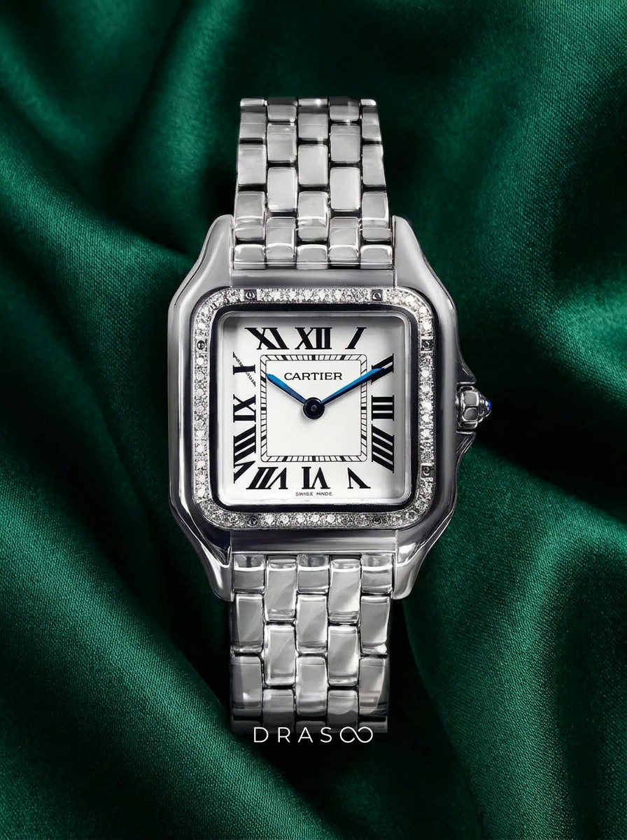 Cartier Panthère Medium – Steel – Quartz Movement – Custom Diamond-Set