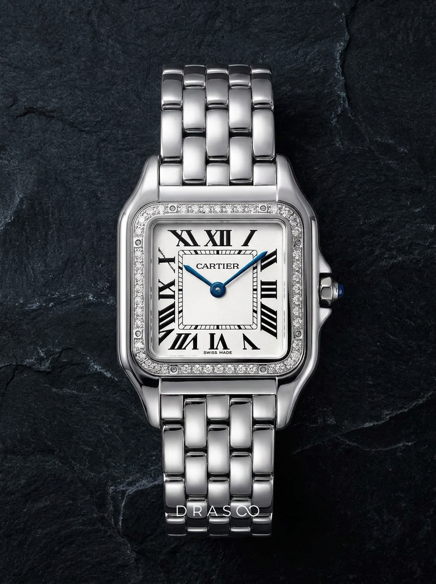 Cartier Panthère Medium – Steel – Quartz Movement – Custom Diamond-Set