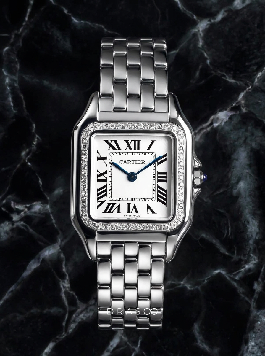 Cartier Panthère Medium – Steel – Quartz Movement – Custom Diamond-Set