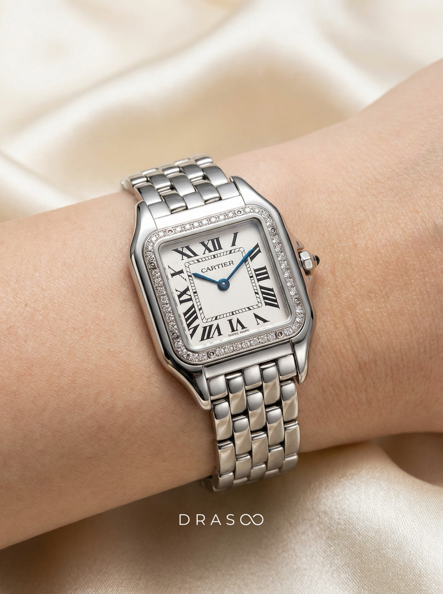 Cartier Panthère Medium – Steel – Quartz Movement – Custom Diamond-Set