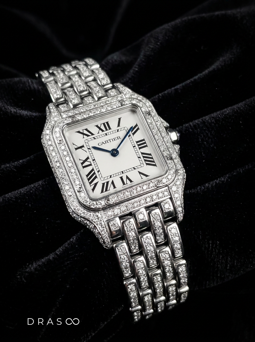 Cartier Panthère Small – Steel – Quartz Movement – Custom Diamond-Set