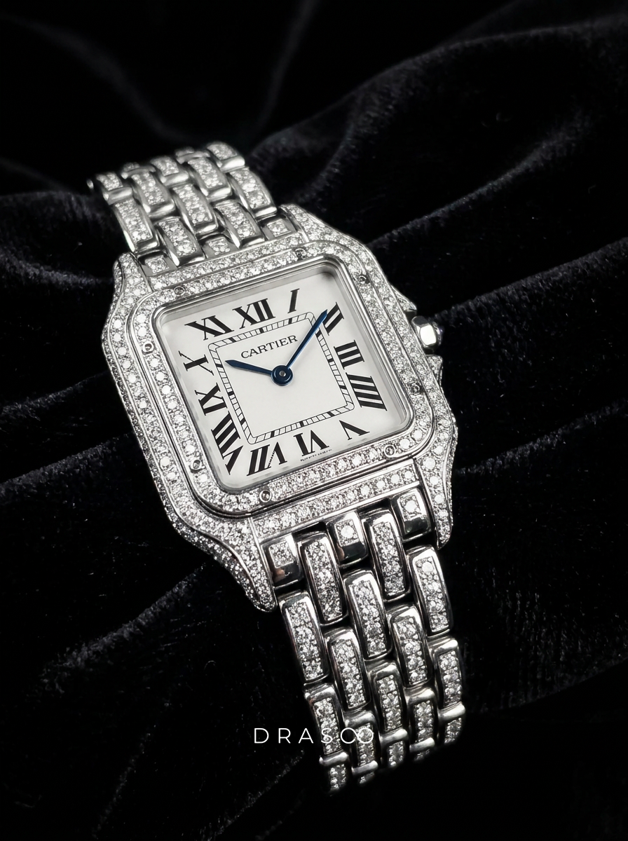 Cartier Panthère Small – Steel – Quartz Movement – Custom Diamond-Set