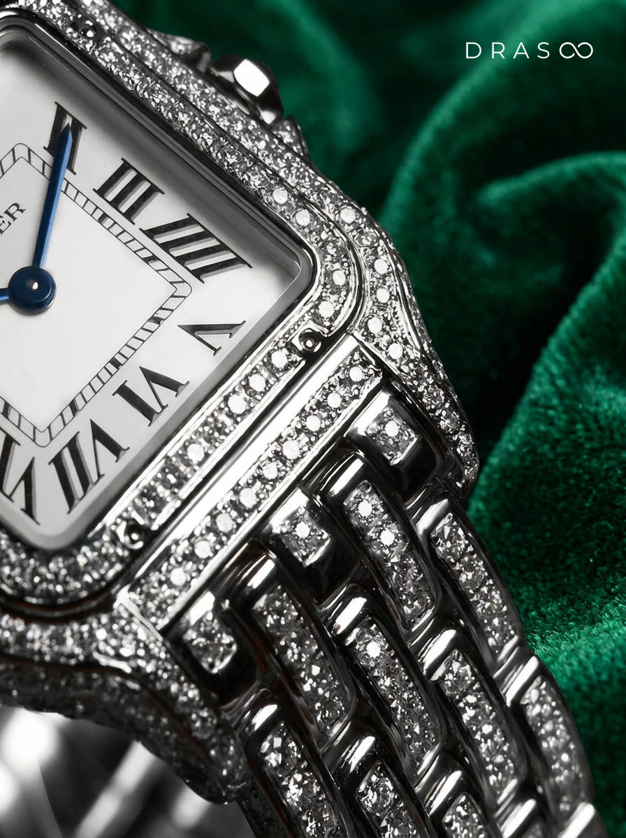 Cartier Panthère Small – Steel – Quartz Movement – Custom Diamond-Set