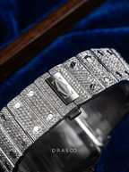 Cartier Santos Large – Steel – Custom Diamond-Set with Blue Dial