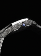 Cartier Santos Skeleton – Steel – Custom Pavé Diamond-Set (VVS) – Blue-Steel Swords